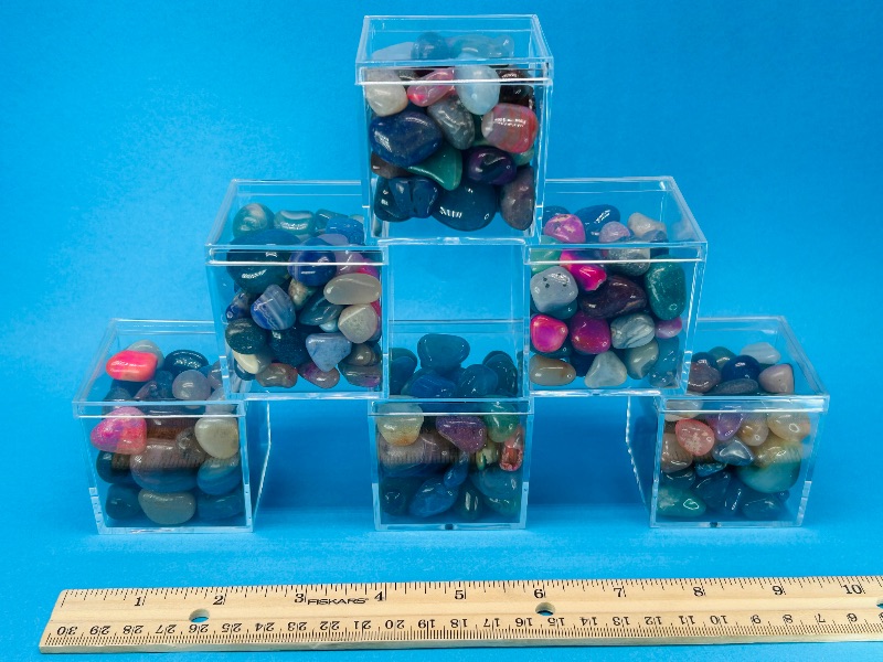 Photo 1 of 812429… 6 small displays of polished rocks 2x2”