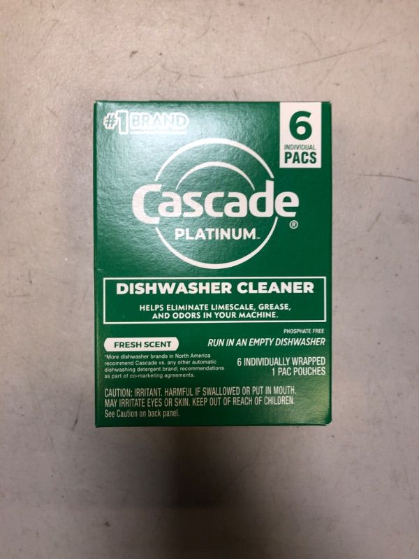 Photo 2 of Cascade Platinum Dishwasher Cleaner, 6 count Lemon 1 Count (Pack of 6) 