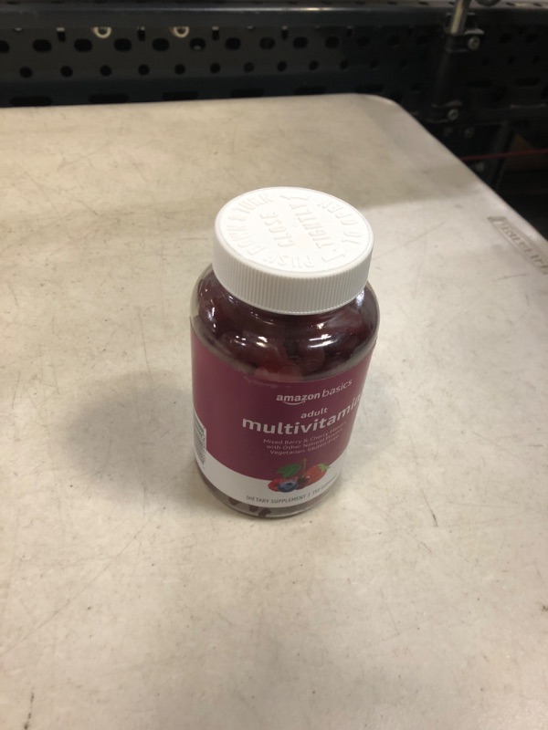 Photo 2 of Amazon Basics Adult Multivitamin, 150 Gummies, 75-Day Supply, Mixed Berry & Cherry (Previously Solimo) 150 Count (Pack of 1) exp- 11/2024