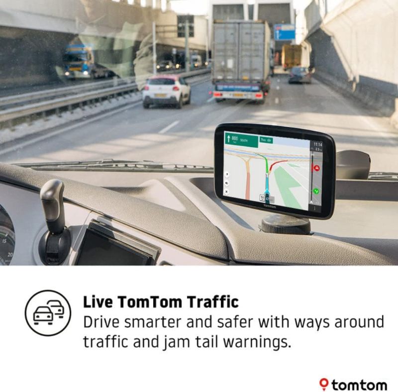 Photo 1 of TomTom Truck GPS GO Expert, 6 Inch HD Screen, with Custom Truck Routing and POIs, Traffic Congestion Thanks to TomTom Traffic, World Maps, Live Restriction warnings, Quick Updates via WiFi - factory sealed but box has damage from shipment 