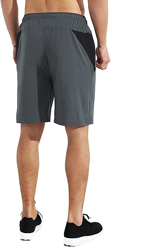 Photo 2 of EZRUN Mens SIZE 3XL 9 Inch Lightweight Running Workout Shorts with Liner Loose-Fit Gym Shorts for Men with Zipper Pockets