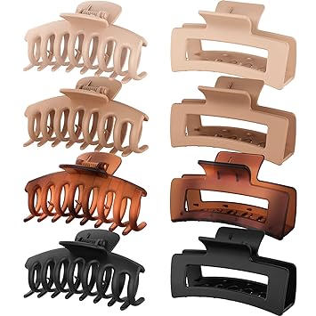 Photo 1 of Dyrec Hair Claw Clips for Thick Hair, 8 Pack 4.3" Large Hair Clips for Women & Girls, 2 Styles Strong Hold Matte Claw Hair Clips for Thick Hair & Thin Hair, 90s Jaw Clips
