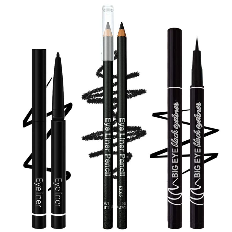 Photo 1 of 3 PACK  --- ETEDES 3 Different Precision Eyeliners,Waterproof,Smudge Proof,[3-in-1] Eyeliner *3;Black #-0714069
