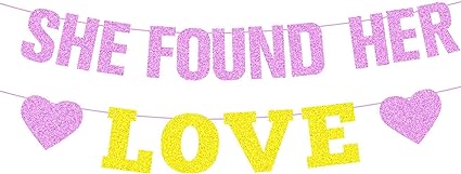 Photo 1 of 2 PACK ---- JunyRuny Gold and Pink She Found Her Love Banner, Bachelorette Party Decorations, Bachelorette Party Banner Sign Decorations Bridal Shower Supplies
