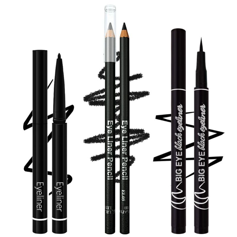 Photo 1 of 3 pack --- ETEDES 3 Different Precision Eyeliners,Waterproof,Smudge Proof,[3-in-1] Eyeliner *3;Black #-0714069