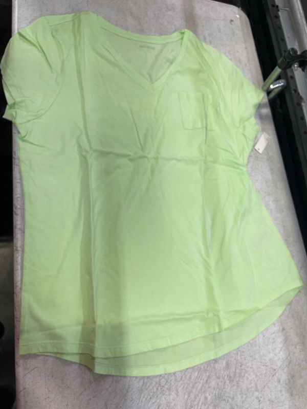 Photo 1 of GOODTHREADS GREEN V NECK T SHIRT FOR WOMEN XL