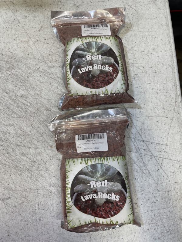Photo 2 of 2 PACK --- Red Horticultural Lava Rock for Plants, 1.1 LB No Dyes or Chemicals 100% Pure Volcanic Rock, Soil Aggregate for Bonsai, Cactus, Succulents, and Other Container Grown Plants