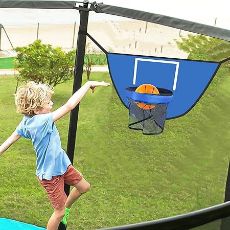 Photo 1 of Mikat Trampoline Basketball Hoop Attachment Breakaway Rim for Safe Dunking, Universal Trampoline Basketball Goal Fits All, Easy to Assemble, for All Ages of Kids
