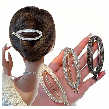 Photo 1 of 2 PACK -- "Pearl Hair Clips for Women's Elegant Hairstyles Add glamour to your hairstyle with our Pearl Claw Clip Hair Accessories".