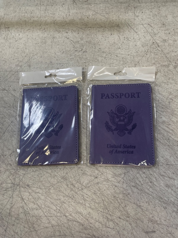 Photo 2 of 2 PACK ---HAWKHOOD Travel essentials Passport and Vaccine Card Holder Combo, Slim travel wallet Passport Holder with Vaccine Card Slot, Waterproof PU Leather Passport Cover case for Men and Women Violet