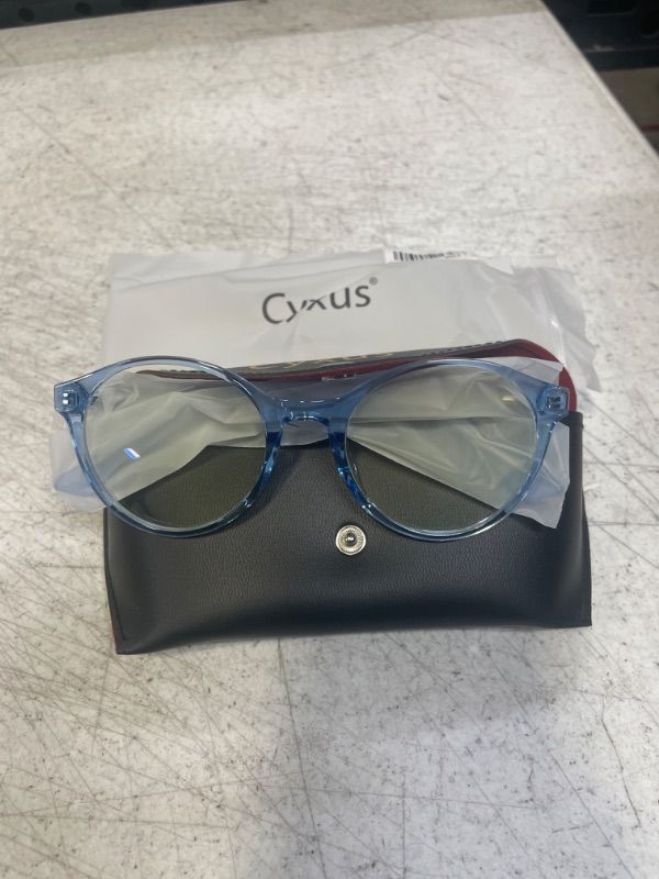 Photo 2 of Cyxus 2023 Round Blue Light Glasses for Women Fashion Computer Blue Blocking Glasses Tr90 Frame Anti Glare And Eye Strain 06-blue 8018