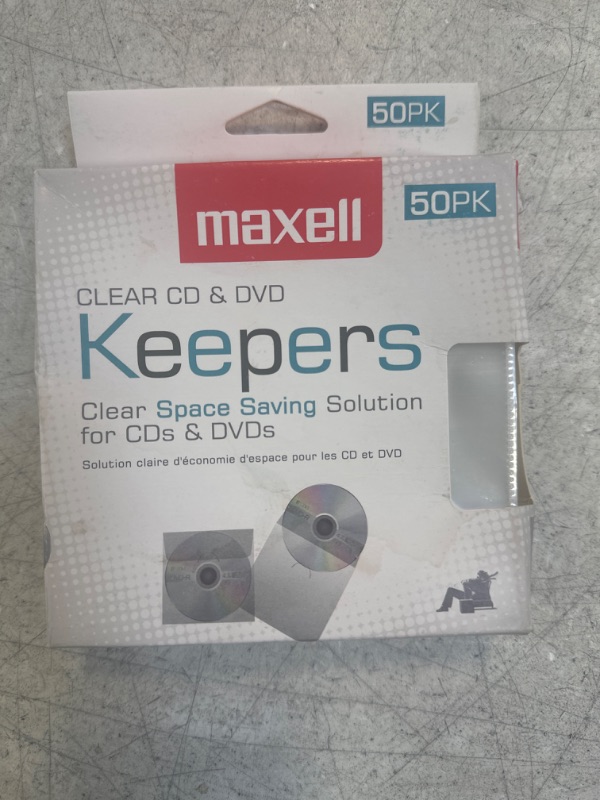 Photo 2 of Maxell® CD/DVD Keepers, Clear, Pack of 50
