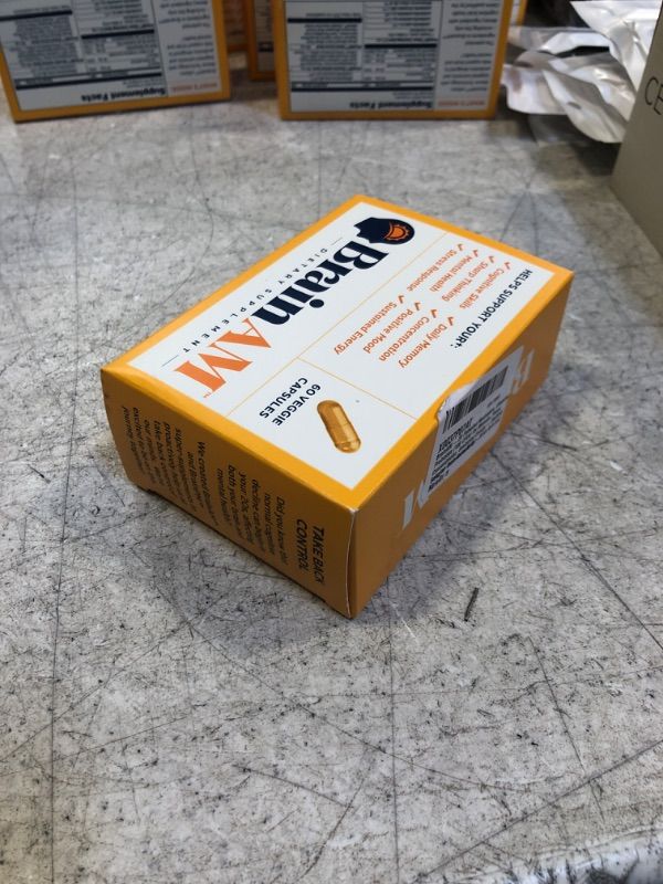 Photo 1 of BrainAM 60ct (30-Day) – Memory + Focus + Sustained Energy Supplement | Energize Brainwaves Daily | Patented Nootropics, Probiotics, Vitamins B6, B12, D, E, Phosphatidylserine, Alpha-GPC, Huperzine