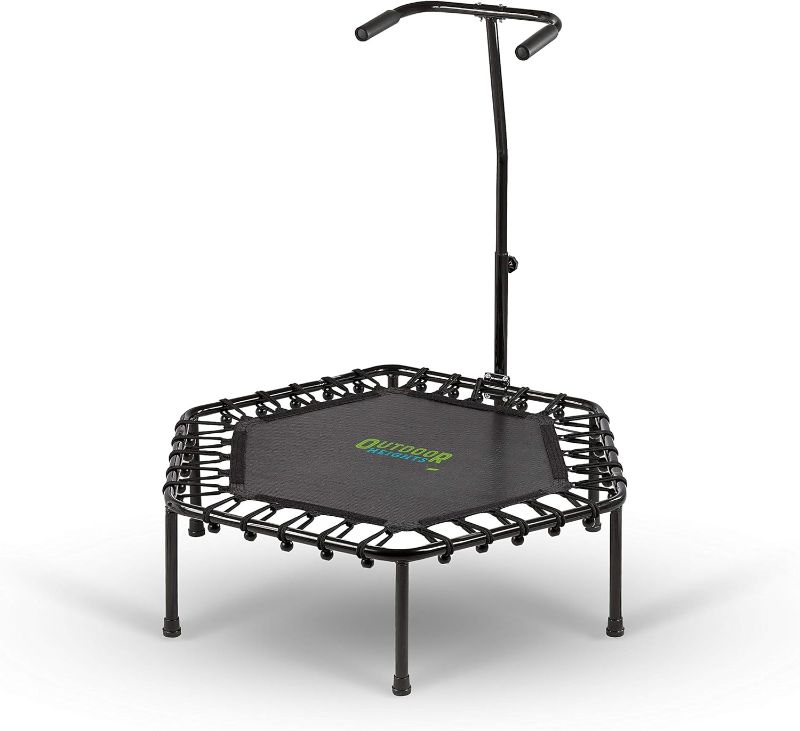 Photo 1 of Mini Trampoline, Exercise Fitness Rebounder for Adults & Kids, for Indoor & Outdoor Use, Foldable, Pre-Attached Springs, with Handle,
