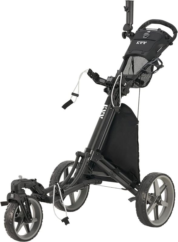 Photo 1 of KVV 3 Front Wheel Golf Push Cart Open and Close in ONE Second-Free Umbrella Holder Included
