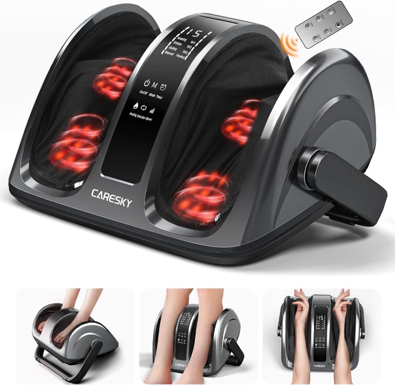 Photo 1 of Shiatsu Foot Massager Machine with Heat & Remote, Single Hand Handle, 3-Heating for Circulation and Pain Relief, Deep Kneading Rolling for Calf-Leg-Arm Relaxation, Plantar Fasciitis, Neuropathy
