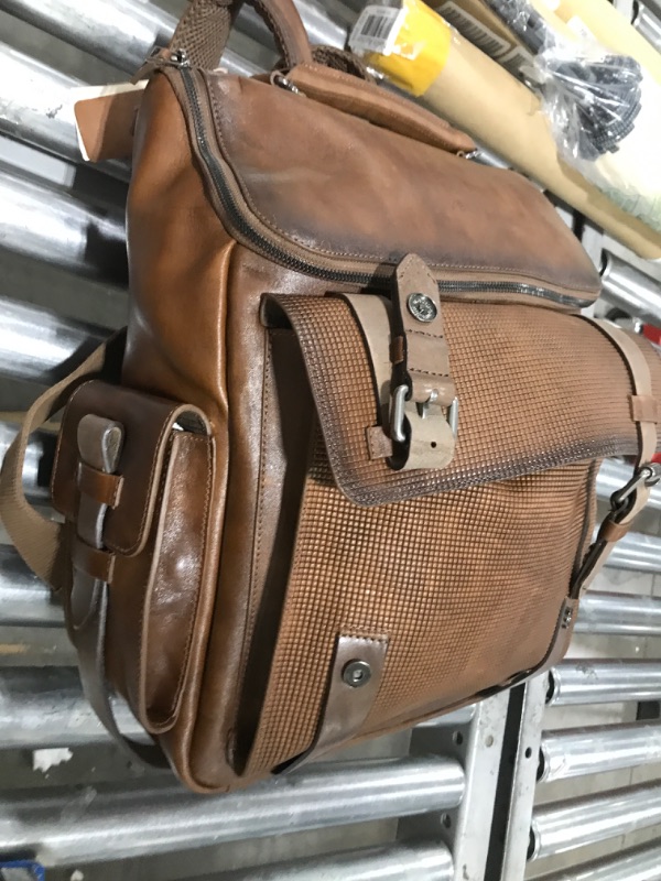 Photo 2 of VELEZ Full Grain Leather Backpack for Men - 15.6 Inch Laptop Bag - Tan Designer Bookbag - Business Mens Computer Shoulder Bags

