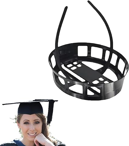 Photo 1 of Secure Your Grad Cap and Your Hairstyle, Adjustable Secures Headband Insert, Upgrade Inside Graduation Cap Don't Change Hair, Making Graduation Moments more Beautiful(Black*1Pcs)