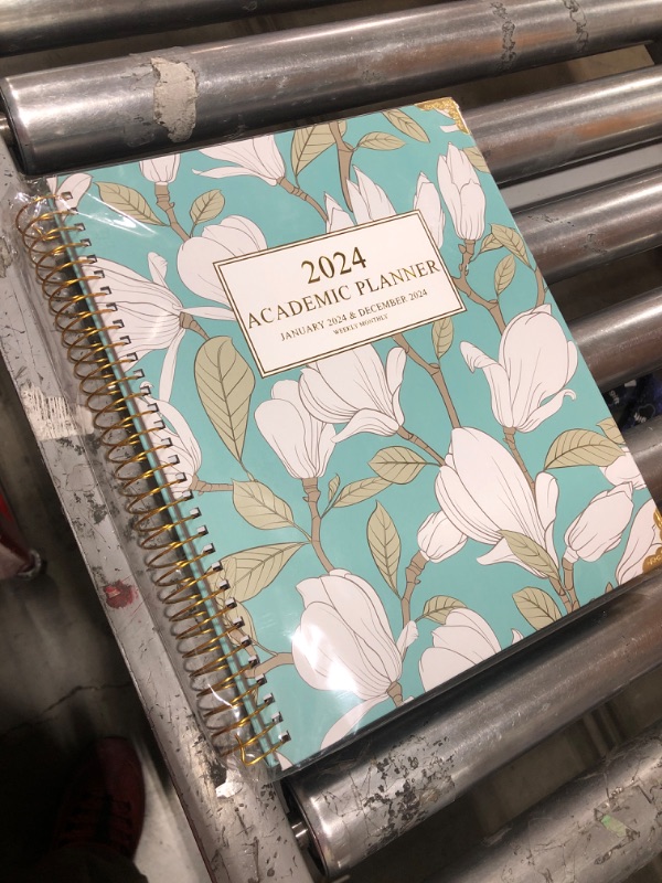 Photo 1 of 2024 Planner-2024 Weekly and Monthly Planner 8.5x11 Deluxe Daily Agenda Academic Planner,12 Monthly Tabs, Calendar, Inner Pocket, Flexible Cover,Twin-Wire Binding