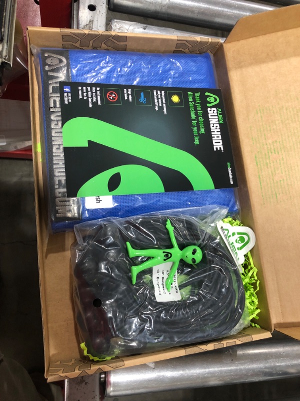 Photo 1 of Alien Sunshade Jeep Wrangler JKU Blue (2007-2018) – Rear Half Mesh Sun Shade for Jeep JK Unlimited - Blocks UV, Wind, Noise - Bikini Jkini Top Cover for Sport, Sport S, Sahara, Rubicon JKU 4D (Rear) Blue