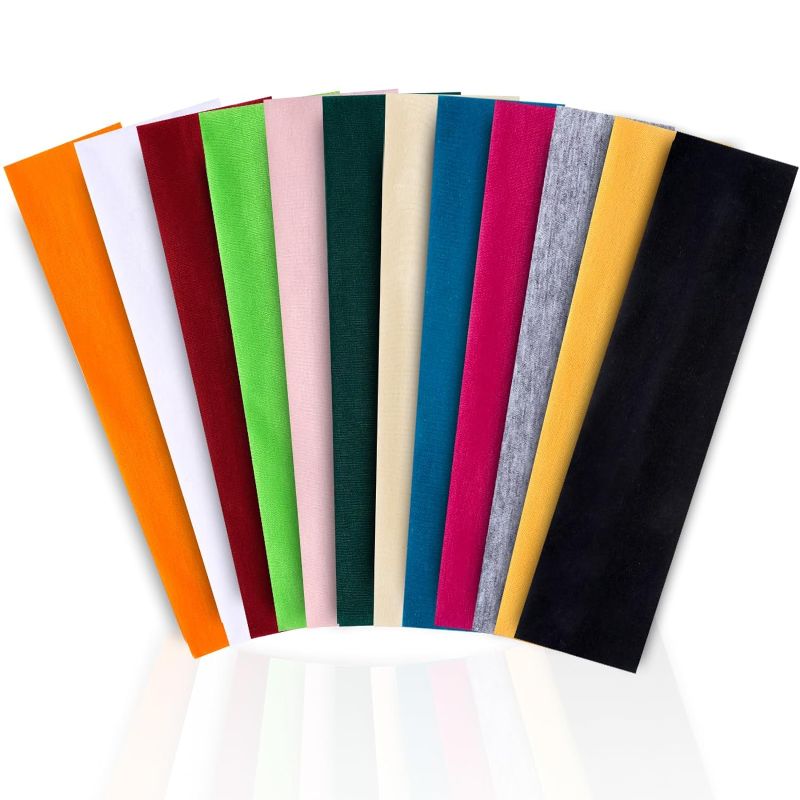 Photo 1 of 12pcs Headbands for Women 12 Colors Fashion Cloth Hair Bands for Girls Soft Yoga Sports Headbands for Women Workout Running Hair Accessories
