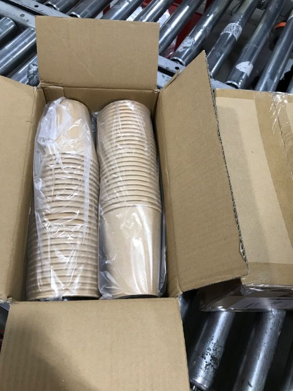 Photo 1 of 12oz. Kraft Paper Cups, Hot and Cold Beverage Cups, Disposable Coffee Water Juice Cups, 12 oz Hot/Cold Insulated Coffee Cups, Biodegradable, 12 oz Paper Cups100count