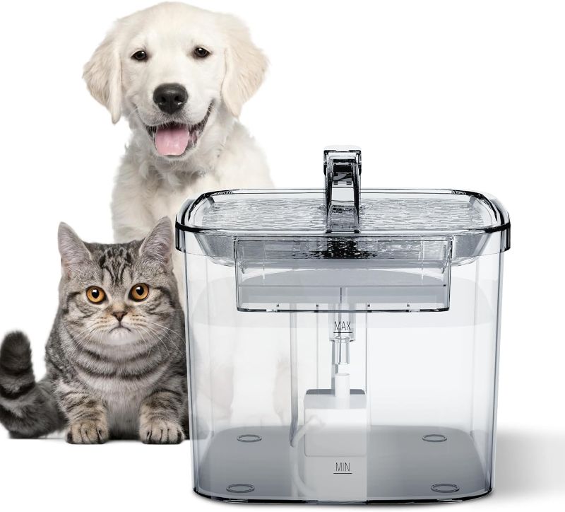 Photo 1 of Pet Water Fountain, LED Smart Pump Automatic Dog Drinking Fountain, 50oz/1.5L Cat Water Dispenser Fountain with 2 Water Filters, Waterless Power-Off Protection, Ideal for Multiple Pets Indoor
