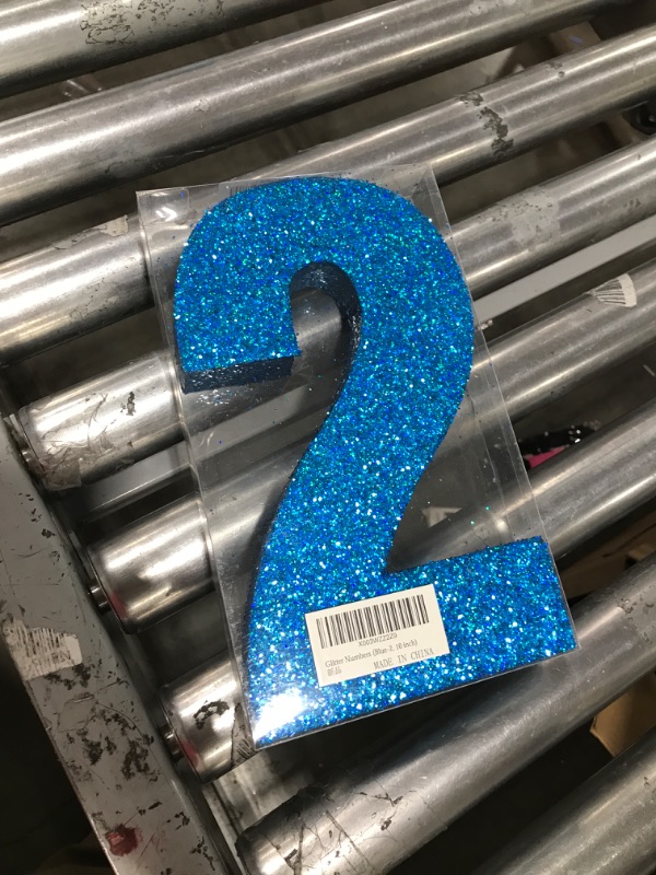 Photo 2 of 10 Inch Blue Glitter Number 2, Birthday Decorations for Men and Boys,Number Centerpieces for Table Decorations,Anniversary Decorations Table Toppers 2-10 inch