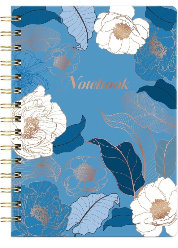 Photo 1 of Spiral Journal/Notebook - Lined Journal with Back Pocket and Hardcover, 8.5" x 6.4", College Ruled Notebook/Journal, Premium Thick Paper, Strong Twin-Wire Binding, Perfect for School, Office & Home -