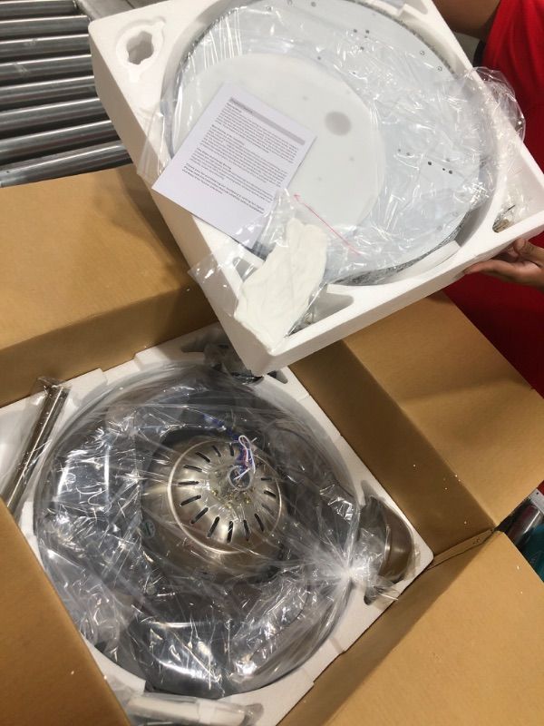 Photo 1 of 42''Modern Ceiling Fan with Light Remote, Crystal Ceiling Fans,4-Blade Retractable Led Ceiling Fans Chandelier Indoor for Living Room, Bedroom, Dining Room,6 Speeds