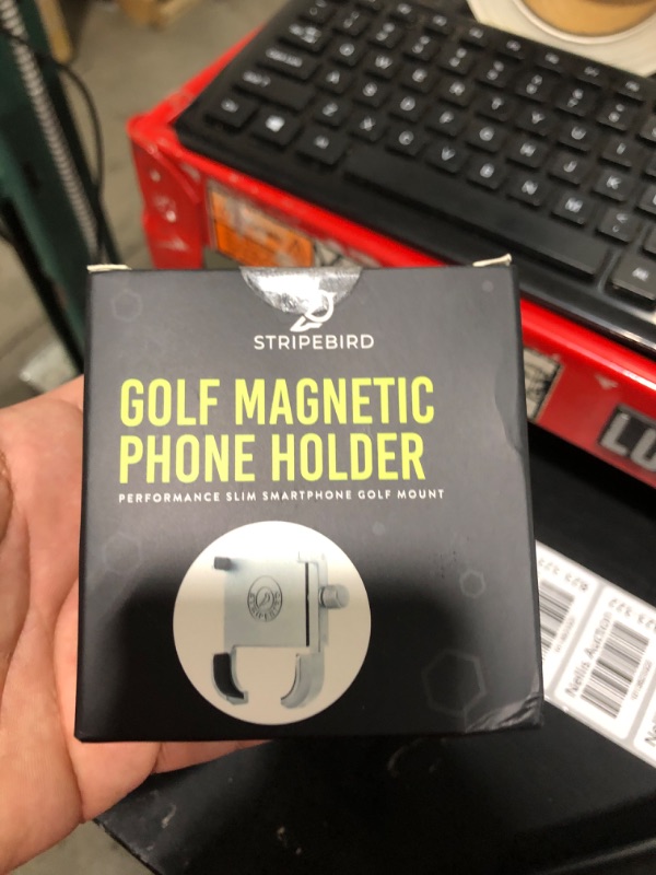 Photo 2 of Original Magnetic Golf Cart Phone Holder - Ultra-Strength Neodymium N52 Magnets - Golf Caddy - Slim Smartphone Mount - Coolest Golf Cart Accessories - Cool Golf Gadgets Silver