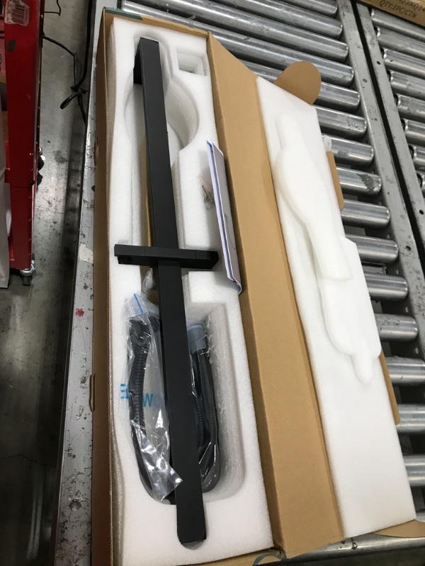 Photo 1 of Handheld Shower Head with Slide Bar, Solid Brass Shower Slide Bar Matte Black Square, Adjustable Height Shower Head with Handheld Spray, Shower Wand Holder, 59.06-Inch Shower Hose Square Matte Black