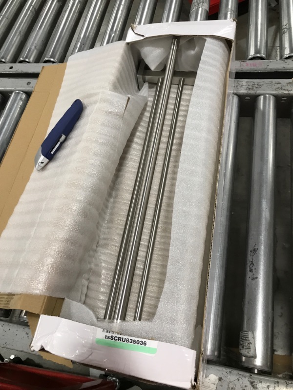 Photo 1 of Bathroom Towel Rack 24 Inch Tower Holder with Double Towel Bar Brushed Nickel Towel Rack Wall Mounted SUS304 Stainless Steel Hotel Towel Shelf Modern Towel Hanger 24 Inch/ 60cm Brushed Nickel