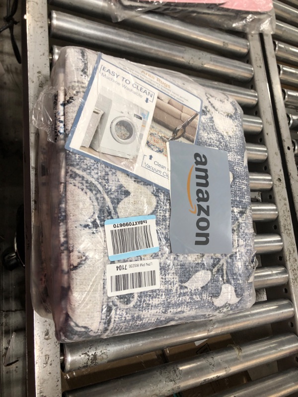 Photo 1 of BESTSWEETIE Area Rug 8x10 Rugs for Living Room 8 x 10 Washable Rugs Non Slip Vintage Boho Living Room Rugs for Bedroom Dining Room, Distressed Floral Pattern Carpet, Grey White Grey 8x10