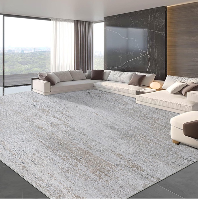 Photo 1 of Extra Large 10x14 Modern Abstract Area Rug for Living Room,Neutral Khaki Rugs for Bedroom,Machine Washable Area Rug,Soft Non Slip Dining Room Rug,Big Floor Carpet for Bedroom,Farmhouse