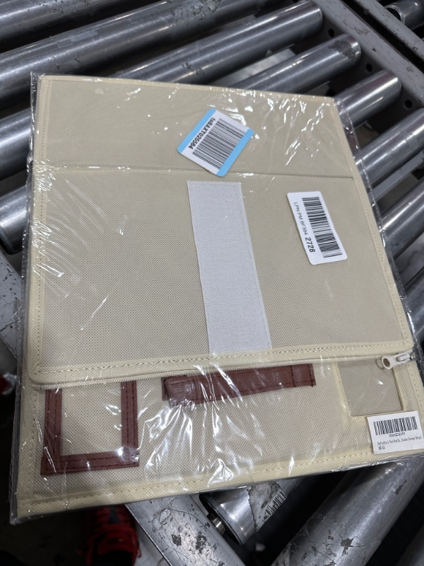 Photo 1 of 1 Pack Foldable Bed Sheets Set Organizers and Storage(King & Queen Size),Linen Fabric Closet Organizers with Leather Handle,Folding Bedding Storage Box for Sheets and Pillow Cube Organizer Beige 1 Pack-King Size-3.7 Gal