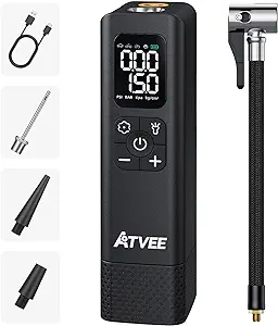 Photo 1 of Bike Pump, Electric Bicycle Pump with 150 PSI High Pressure, Portable Cordless Bike tire Pump, Auto Shut Off Air Pump for Bike, Road Bike, E-Bike, Motorcycle,Versatile Valve and Rechargeable