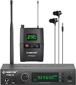 Photo 1 of Phenyx Pro UHF Stereo Wireless in Ear Monitor System, Wireless IEM, 900MHz Band Selectable Frequency, Rack Mountable, 160 ft. Operation, suitable for Stage, Studio, Exhibit, Lecture, Speech (PTM-10)
