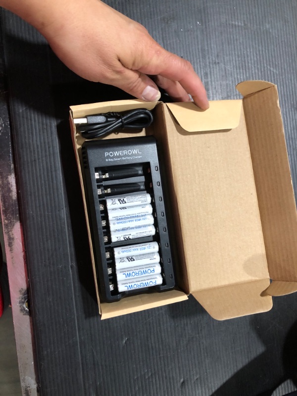 Photo 1 of POWEROWL Rechargeable AAA Batteries with Charger, Advanced Individual Cell Battery Charger, High Capacity Low Self Discharge Ni-MH Triple A Batteries -Qty8 8pack