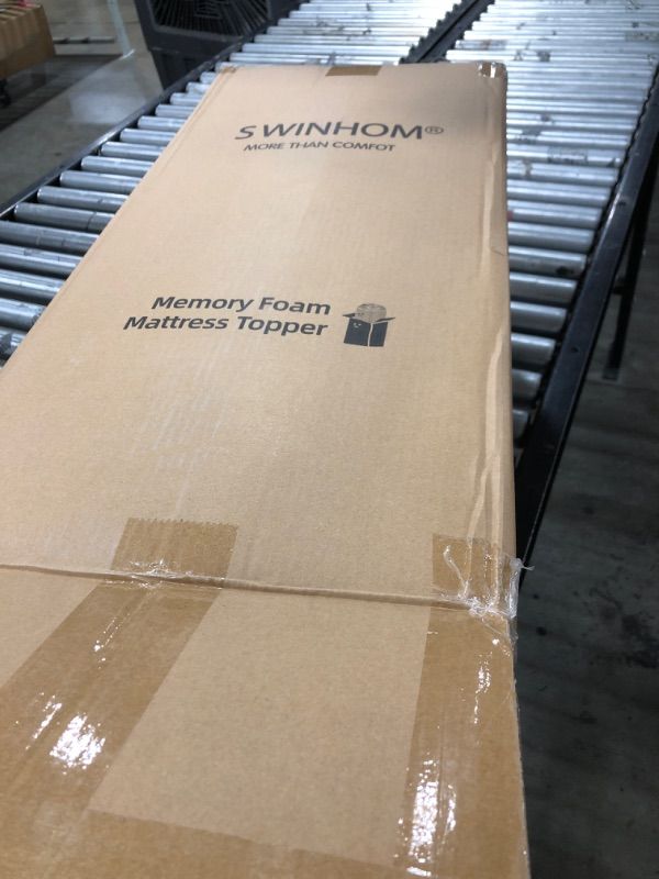 Photo 1 of 3 Inch King Memory Foam Mattress Topper, Ventilated Foam Topper with Cooling Cover, Mattress Pad with 18'' Deep Pocket, White King White