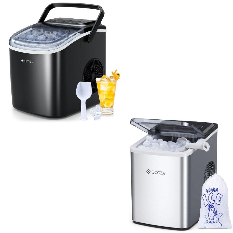 Photo 1 of 
ecozy Portable Ice Maker Countertop, Self-Cleaning Ice Maker Machine with Ice Bags/Ice Scoop/Ice Basket for Home Kitchen Bar Party
