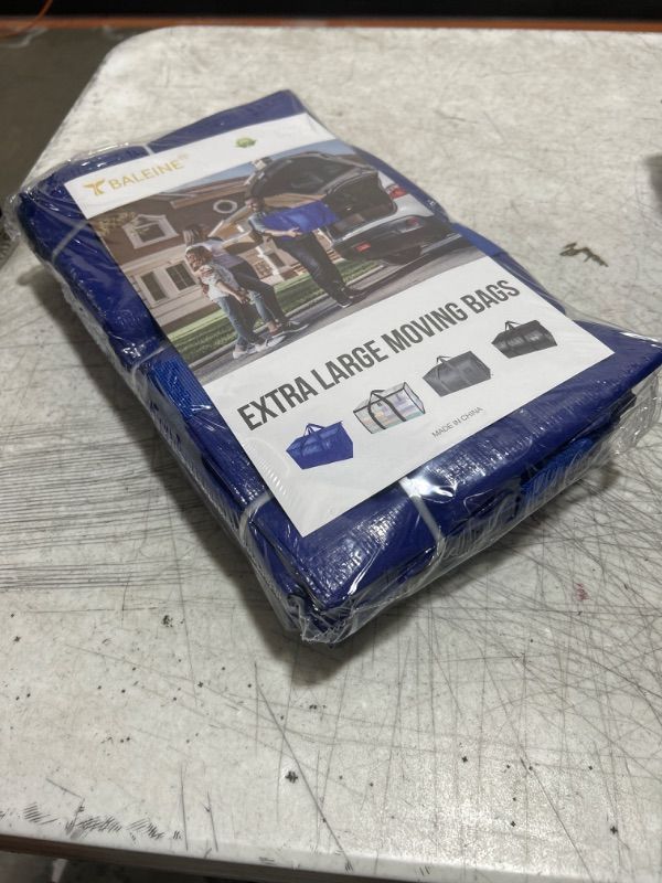Photo 1 of BALEINE 2-Pack Oversized Moving Bags with Reinforced Handles, Heavy-Duty Storage Tote Moving Supplies for Packaging, Camping (Blue w/Window, 2-Pack) 2-Pack Blue
