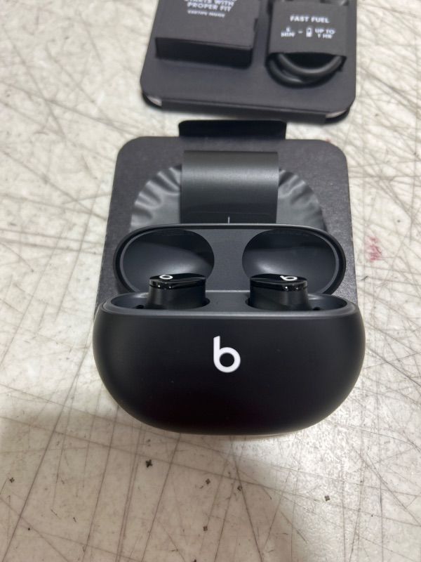 Photo 3 of Beats Studio Buds - True Wireless Noise Cancelling Earbuds - Compatible with Apple & Android, Built-in Microphone, IPX4 rating, Sweat Resistant Earphones, Class 1 Bluetooth Headphones - Black Black Studio Buds Without AppleCare+