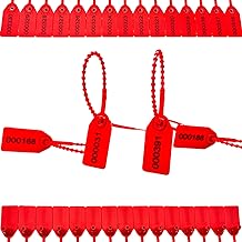 Photo 1 of 1000 Pcs Plastic Tamper Seals, Fire Extinguisher Tags, Safety Numbered Zip Ties Labels,Pull-Tite Security Tags Seals Disposable Self-Locking Tags 250 mm Length(Red)