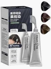 Photo 1 of Black Fruit Dyeing Cream,Natural Fruit Hair Dye, Black Fruit Dyeing Cream With Comb,Unisex (Chestnut Brown)
