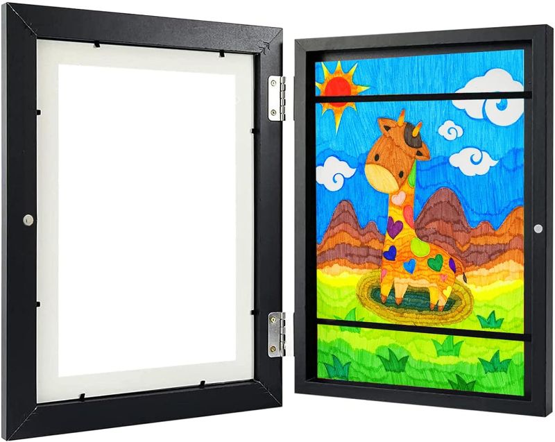 Photo 1 of GWSNIO Kids Art Frame, 8.3x11.8 Front Opening Kids Artwork Frame Changeable Kids A4 Artwork Display Storage Frames for 3D Picture, Crafts, Children Drawing, Photos, Hanging Art, Schoolwork