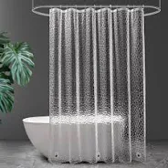 Photo 1 of EVA 3D Clear Water Cube Plastic Shower Curtain Liner, Waterproof Shower Liner with 3 Magnets, Lightweight Shower Curtains for Bathroom Bathtub, Standard Size 72" X 72" with Rustproof Metal Gromments
