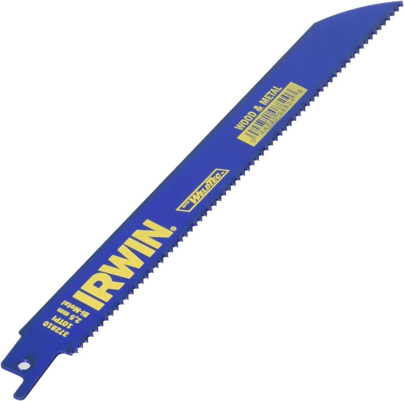 Photo 1 of IRWIN Tools Metal and Wood Cutting Reciprocating Saw Blade, 8-Inch, 10 TPI (372810BB)
