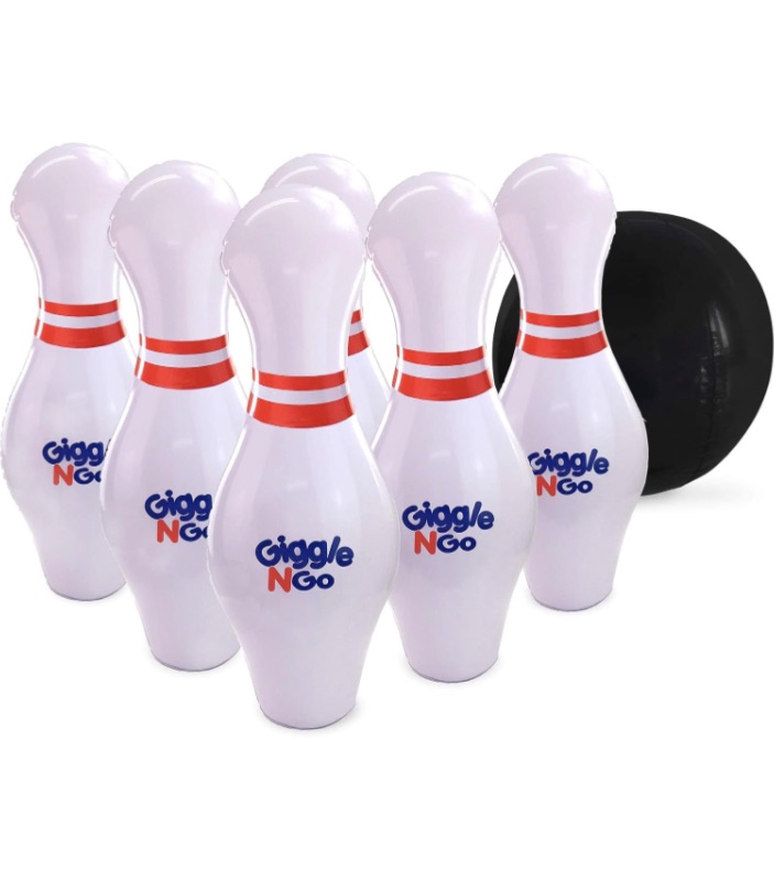 Photo 1 of Giggle N Go Kids Bowling Set Indoor or Outdoor Games for Kids, Hilariously Fun Giant Yard Games for Kids and Adults. Fun Sports Games, Outside or Indoor Games, Easter Basket Stuffers Gifts for Kids