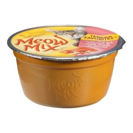 Photo 1 of Meow Mix Tender Favorites with Real Salmon & Crab in Sauce Wet Cat Food, 2.75 Oz., Pack of 12, 12 X 2.75 OZ BEST BY 6/19/2025
